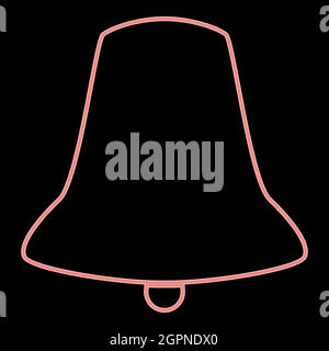 Neon Glocke die rote Farbe Vektor Illustration flachen Stil Bild Stock Vektor