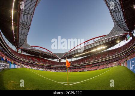 Lissabon, Portugal. September 2021. Estádio do Sport Lisboa e Benfica Stadium gesehen während der UEFA Champions League Gruppe E Spiel zwischen SL Benfica und FC Barcelona .Endstand; Benfica 3:0 Barcelona. Kredit: SOPA Images Limited/Alamy Live Nachrichten Stockfoto