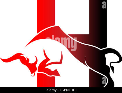 Mix Buchstaben Logo Symbol mit Stier Design Symbol Vorlage Stock Vektor