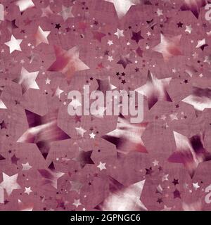 Nahtloses Muster aus Sternmotiv in aufwändigen Farben und Textur Stockfoto