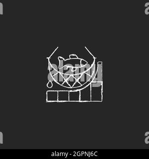 Insgesamt zulässige Fang Kreide weißes Symbol auf dunklem Hintergrund Stock Vektor