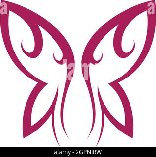 Schmetterling Symbol Logo Design Konzept Vorlage Illustration Stock Vektor