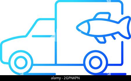 Symbol für linearen Vektor für den Transport von Fischen mit Gradienten Stock Vektor