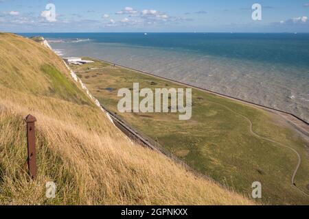 Samphire Hoe, das aus den Ausgrabungen des Kanaltunnels in Dover, Kent, entstand Stockfoto