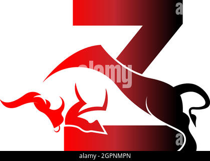 Mix Buchstaben Logo Symbol mit Stier Design Symbol Vorlage Stock Vektor