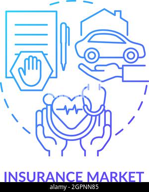 Symbol für das Versicherungsmarktkonzept Stock Vektor