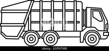 Müllwagen-Symbol, Umriss-Stil Stock Vektor