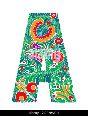Großbuchstabe floral A Stock Vektor