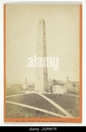 Bunker Hill Monument, 1845/1900. [Kriegsdenkmal in Charlestown, Massachusetts, anlässlich der Schlacht von Bunker Hill während des amerikanischen Revolutionskrieges]. Albumendruck (carte-de-visite). Stockfoto