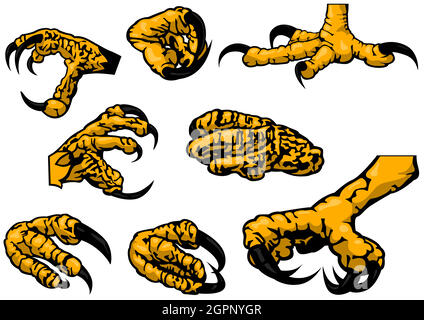 Farbiger Satz Adlerkrallen Stock Vektor