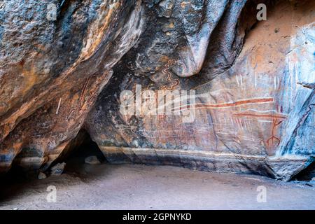 Mungana Rock Art Site, Chillagoe-Mungana Caves National Park, North Queensland Stockfoto