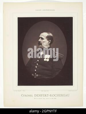 Colonel Denfert-Rochereau, c. 1876/78. [Porträt des französischen Soldaten und Politikers Pierre Philippe Denfert-Rochereau]. Woodburytype, aus der Zeitschrift "Galerie Contemporaine litt&#xe9;raire, Artistique" (1878), Band 5. Stockfoto