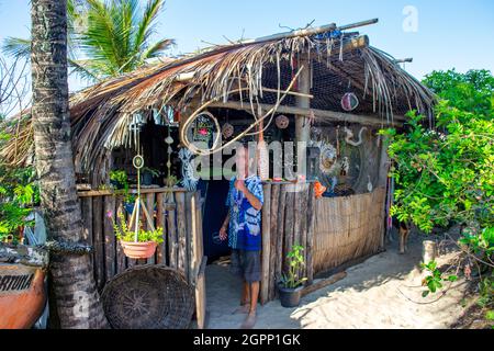 Gemeinschaftsveranstaltung für handwerkliche Fischerei, Piritininga Beach, Rio de Janeiro, Brasilien Stockfoto