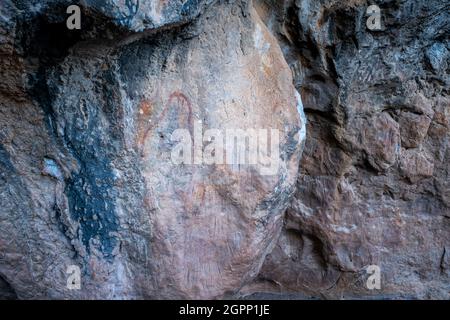 Wullumba Art Site, Chillagoe-Mungana Caves National Park, North Queensland, Australien Stockfoto