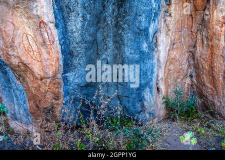 Wullumba Art Site, Chillagoe-Mungana Caves National Park, North Queensland, Australien Stockfoto