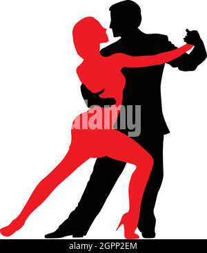 Silhouetten von Tango Dancers Stock Vektor