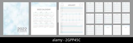 2022 Corporate Calendar Planner oder Schedule Organizer Template Stock Vektor