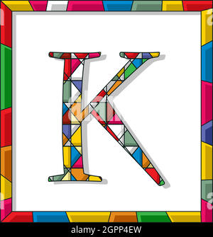 Buchstabe K in Buntglas Stock Vektor