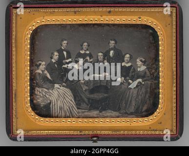 Untitled (Group Portrait of Men and Women), 1855. Daguerreotyp. Stockfoto