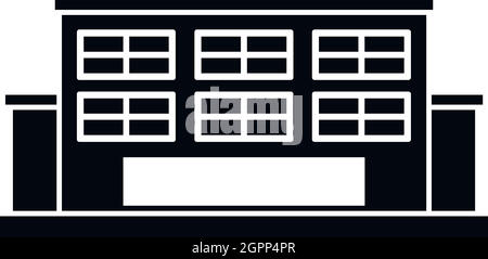 Industriegebäude-Symbol, einfachen Stil Stock Vektor