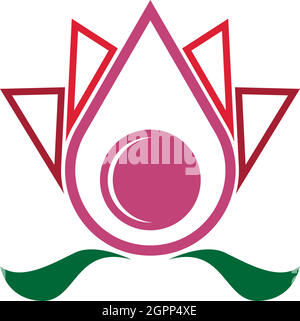 Design-Vorlage für das Logo von „Beauty Lotus Flowers“ Stock Vektor
