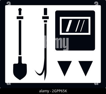 Feuer-Schild-Symbol, einfachen Stil Stock Vektor