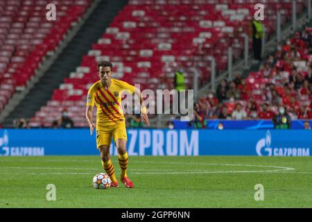 29. September 2021. Lissabon, Portugal. Barcelonas Verteidiger aus Spanien Eric Garcia (24) in Aktion während des Spiels der 2. Runde der Gruppe E für die UEFA Champions League, Benfica gegen Barcelona Credit: Alexandre de Sousa/Alamy Live News Stockfoto