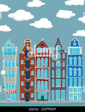 Häuser von Amsterdam Stock Vektor