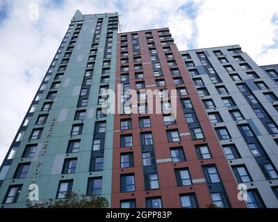 Beckley Point, Studentenwohnhaus und das höchste Gebäude im Südwesten. Plymouth, Devon, Großbritannien Stockfoto