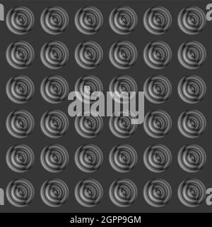 Geprägter kreisförmiger Hintergrund mit sich wiederholenden Mustern. Stockfoto