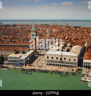 Italien, Venedig, Luftansicht des Markusplatzes