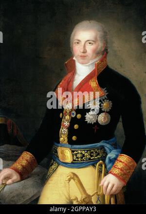 Manuel Godoy, 1800/08. [Porträt von Manuel Godoy &#xc1;lvarez de Faria R&#xed;os, erster Staatssekretär von Spanien]. Stockfoto