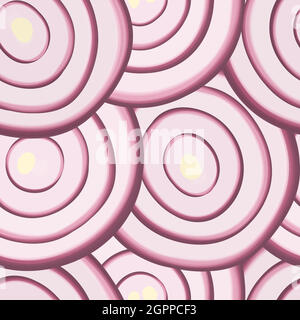 Nahtlose rote Zwiebelscheiben Stock Vektor