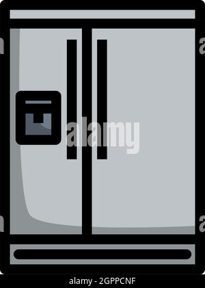 Symbol Für Breiten Kühlschrank Stock Vektor