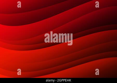 Neue Gewellte Rote Abstrakte Hintergrund Wallpaper Design. Moderner Wellenhintergrund Stockfoto