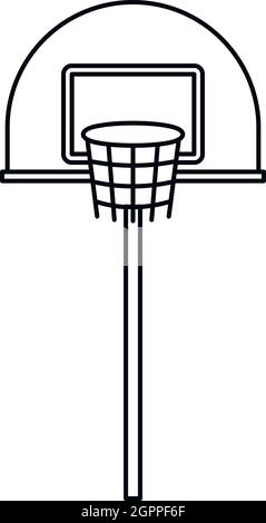 Outdoor-Basketball Hoop Symbol, Umriss-Stil Stock Vektor
