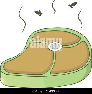 Faules Stück Fleisch Symbol, Cartoon Stil Stock Vektor