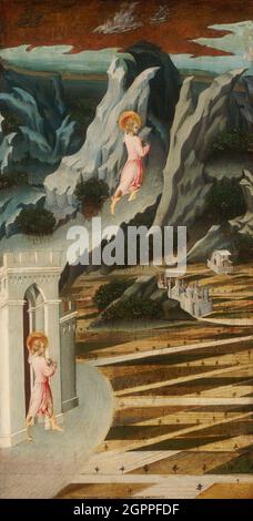 Der heilige Johannes der Täufer in die Wildnis, 1455/60. Stockfoto