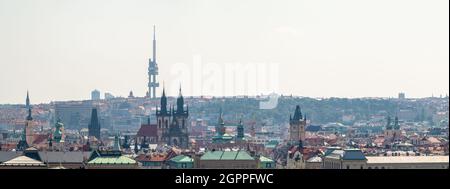 Prag Stadtbild Panorama - Blick auf die Landschaft der Stadt Prag Stockfoto