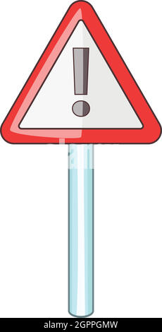 Zeichen Warnsymbol, Cartoon-Stil Stock Vektor