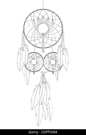 Dreamcatcher Skizze 4 Stock Vektor