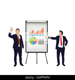 Geschäftsleute mit Flipchart Stock Vektor