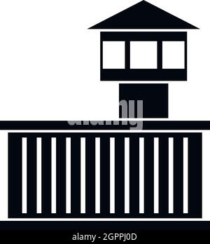 Gefängnis-Turm-Symbol, einfachen Stil Stock Vektor
