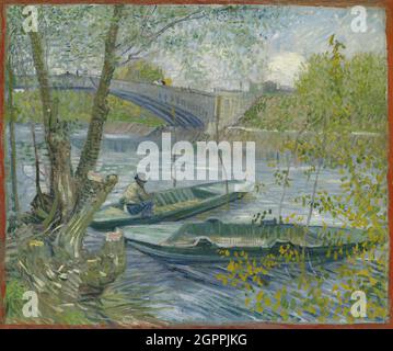 Angeln im Frühling, Pont de Clichy (Asni&#xe8;res), 1887. Stockfoto