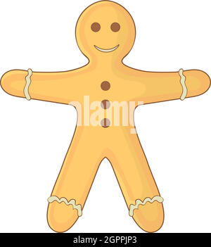 Lebkuchen Mann Symbol, Cartoon-Stil Stock Vektor
