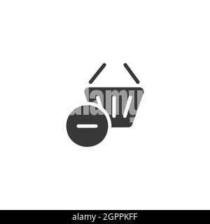 Warenkorb. Produkt löschen. Isoliertes Symbol. Commerce Glyphe Vektor Illustration Stock Vektor