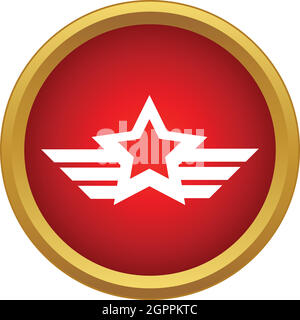 Armee-Emblem-Symbol im einfachen Stil Stock Vektor