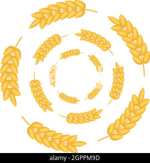 Runde Rahmen der Ohren Symbol cartoon-Stil Stock Vektor