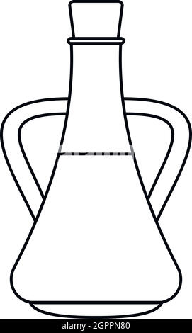Flasche mit Öl-Symbol, Umriss-Stil Stock Vektor