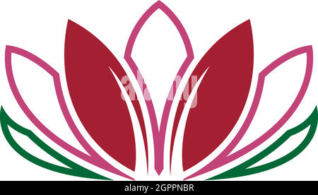 Design-Vorlage für das Logo von „Beauty Lotus Flowers“ Stock Vektor
